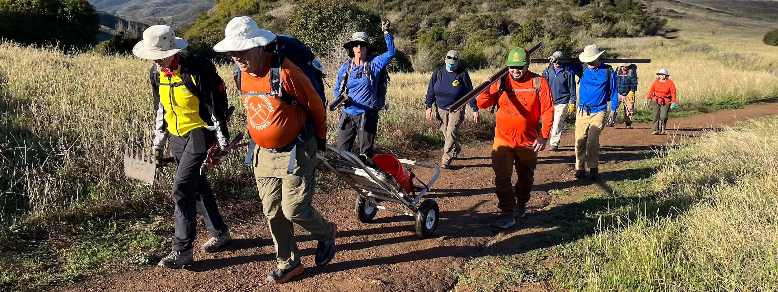 Our crew walking to the work area